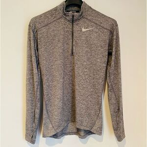 Nike Dri-Fit Zip Heather Gray Pullover Running Shirt Jacket Top Size Small